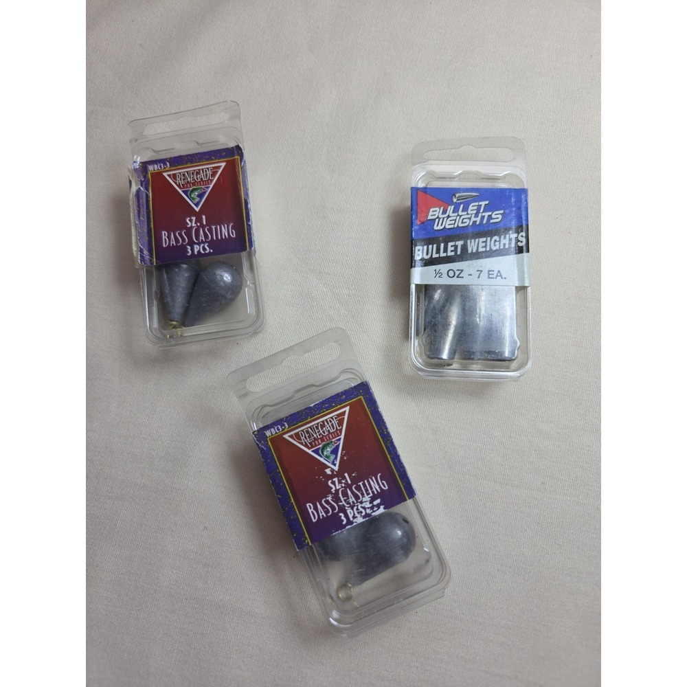 Fishing Sinker Weight Lot Bullet Weights Renegade Bass Casting Lead Tackle